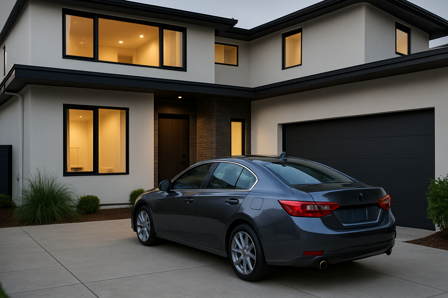 Car parked in driveway